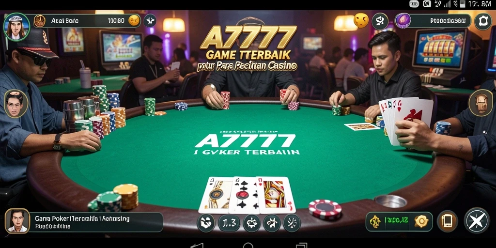 Screenshot gameplay A7777 menunjukkan aksi seru dalam poker.