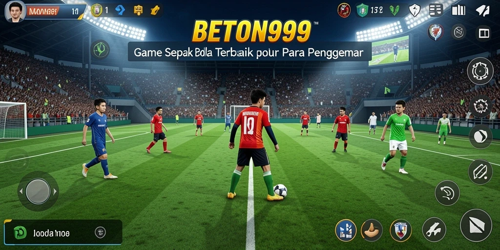Tampilan gameplay mendebarkan dari pertandingan sepak bola di BETON999.
