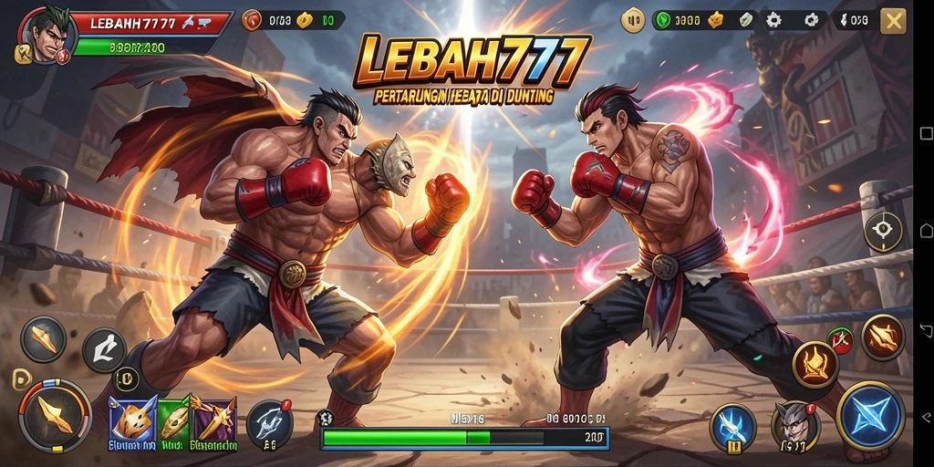 Tampilan gameplay seru dalam LEBAH777 dengan pertarungan intens.