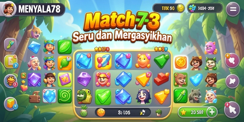 Tampilan gameplay MENYALA78 yang seru dan penuh warna.