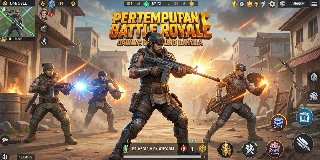 Tampilan gameplay seru dalam pertempuran Battle Royale.