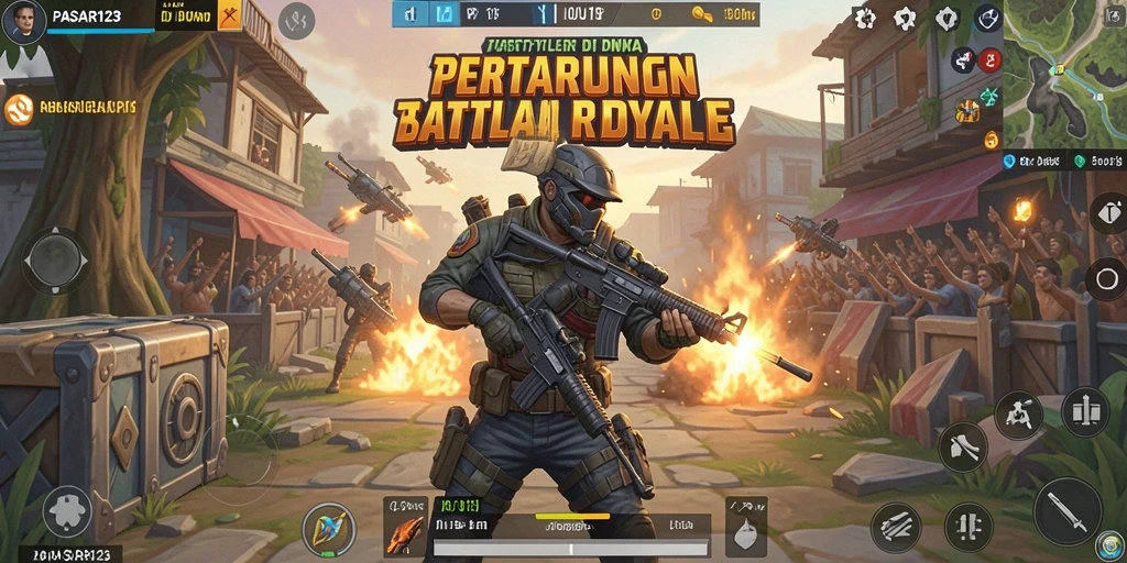 Gameplay seru di PASAR123 dengan aksi Battle Royale yang mendebarkan.