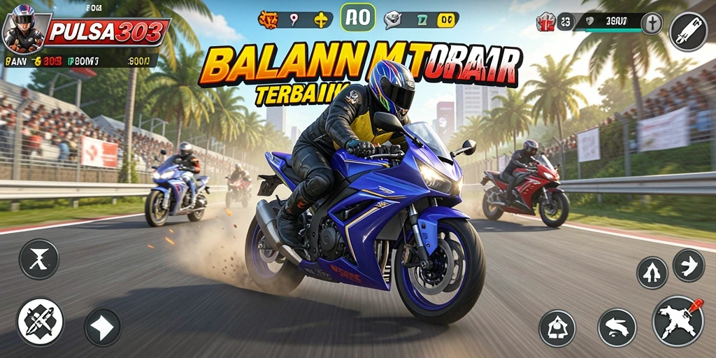 Tampilan menarik gameplay balapan motor di PULSA303.