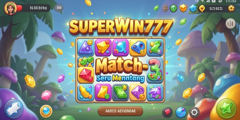 Tampilan gameplay seru dari SUPERWIN777 dalam aksi Match-3.