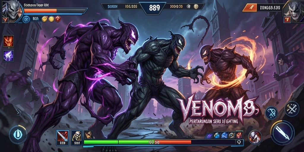 Tampilan seru pertarungan epik dalam VENOM889.